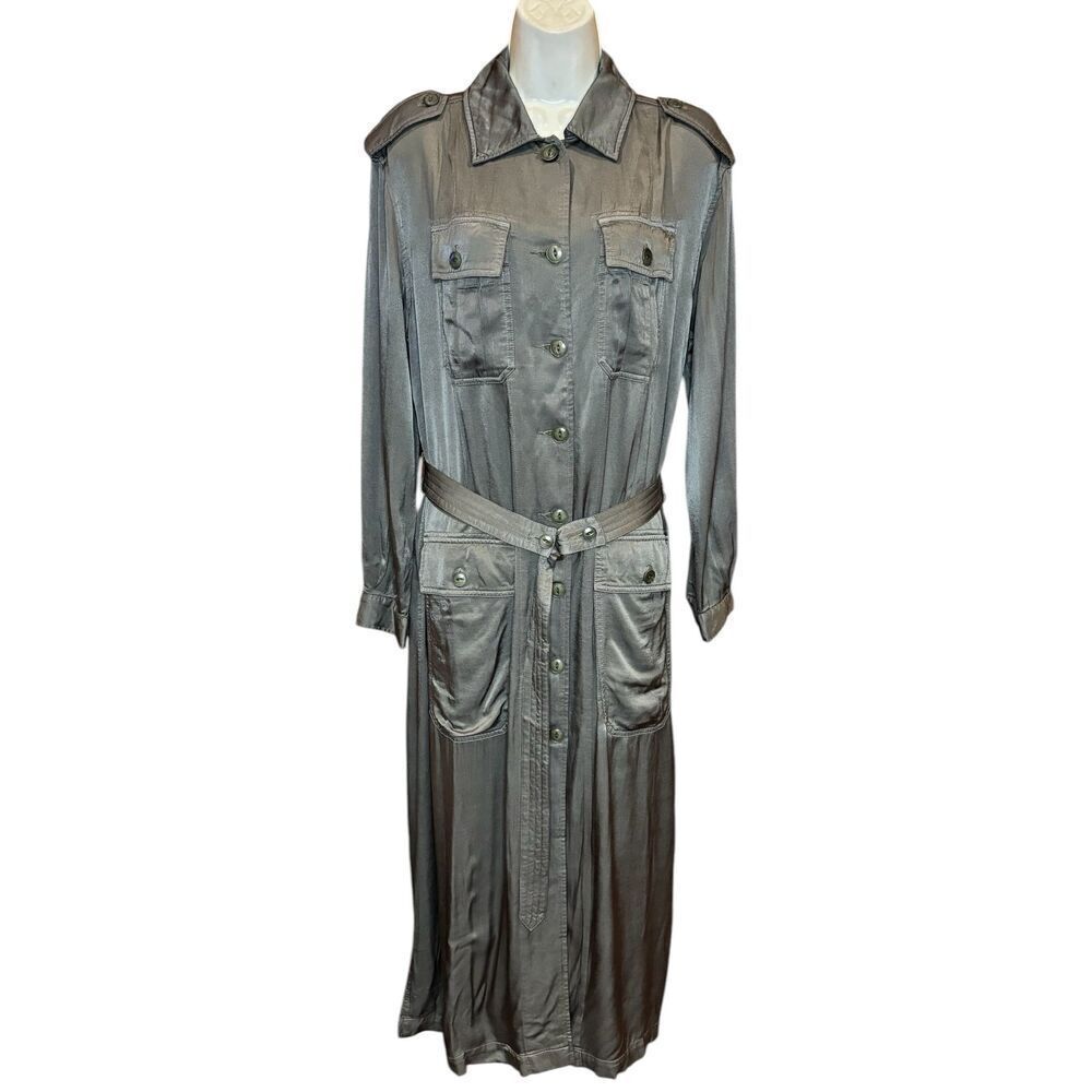 Burning Torch Hanover Trench Coat Dress In Army Green Nwt Size Small